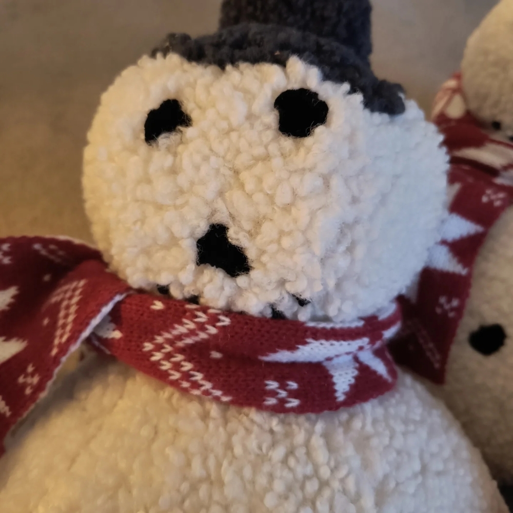 Aldi Sherpa snowman funny viral man bun derp snowderp winter scarf pottery barn - Picture 4 of 6